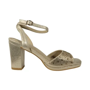 SANDALIAS DE FIESTA BONNY FRANCO DORADO MUJER | 384-0891